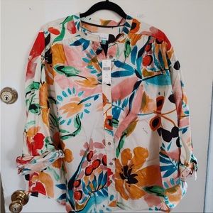 ANTHRO Cotton button-down shirt 1X